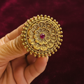 Beautiful gold plated ring with ruby stone