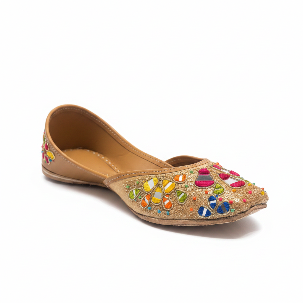 Punjabi Jutti – Multicolor Embroidered Double Sole