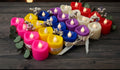 Beautiful colorful candles 12pcs