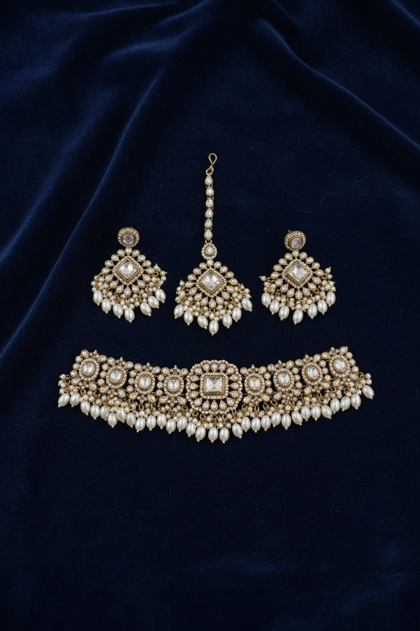 Necklace Set Earrings with Tikka
