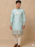 Mens Partywear Kurta-Pajama Set 2pcs – Satin