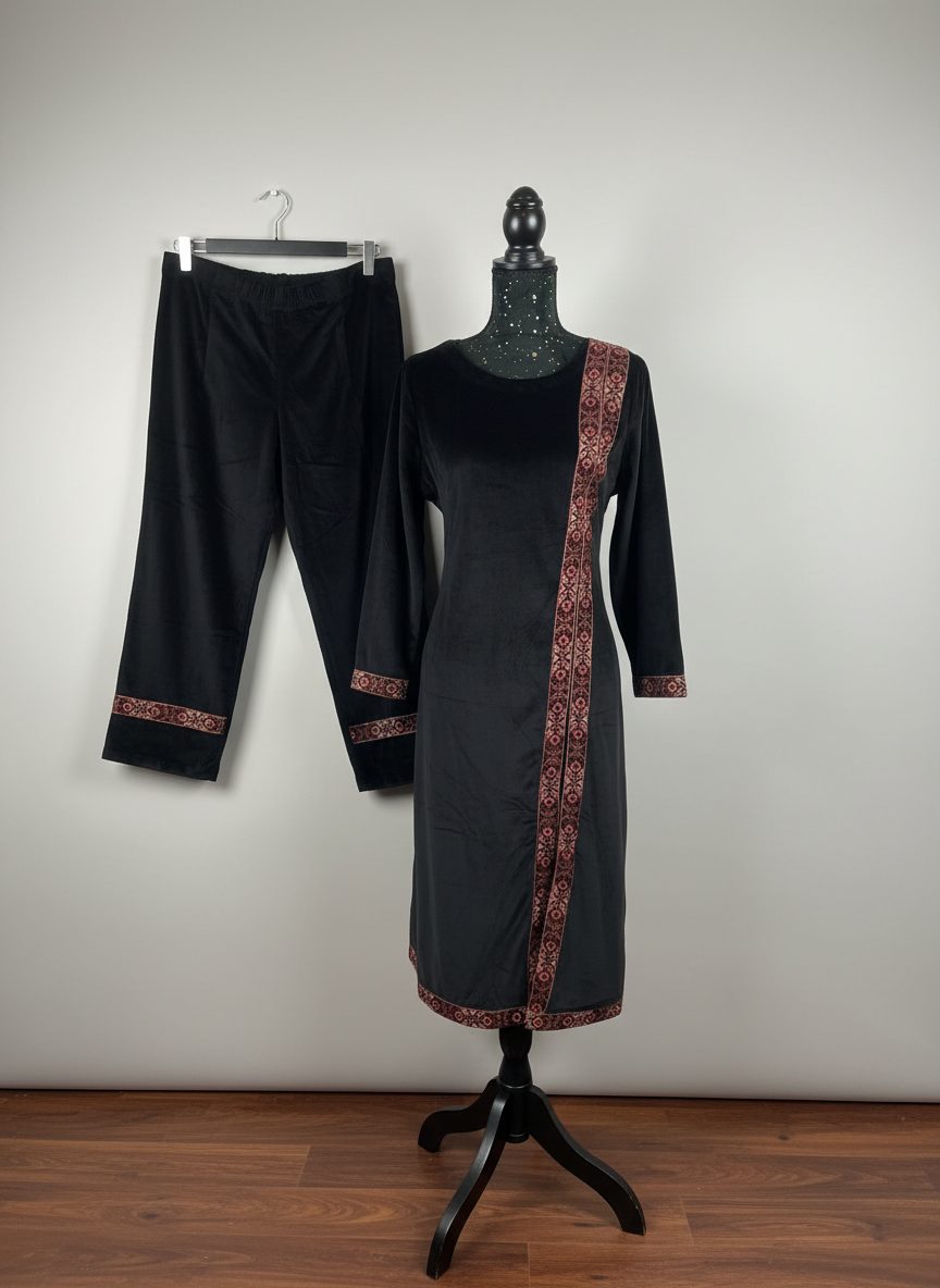 Beautiful velvet 2pcs suit