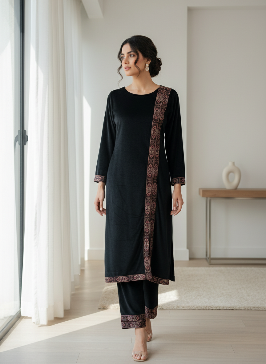 Beautiful velvet 2pcs suit