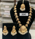 Goldplated long necklace set