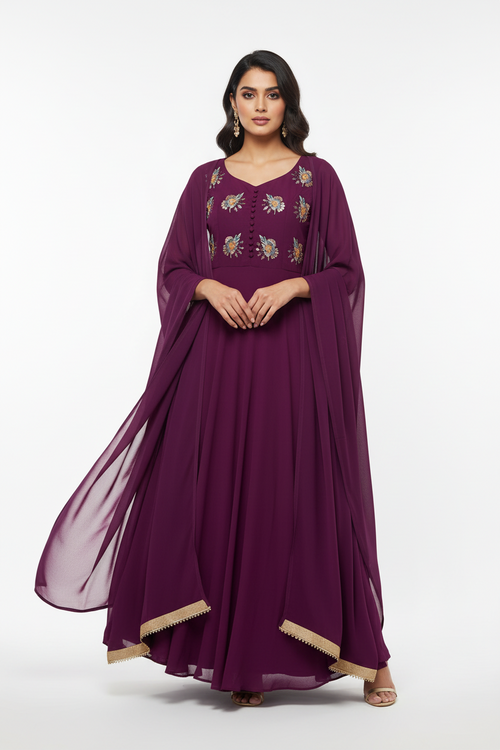 Beautiful Anarkli suit with plazo and dupata