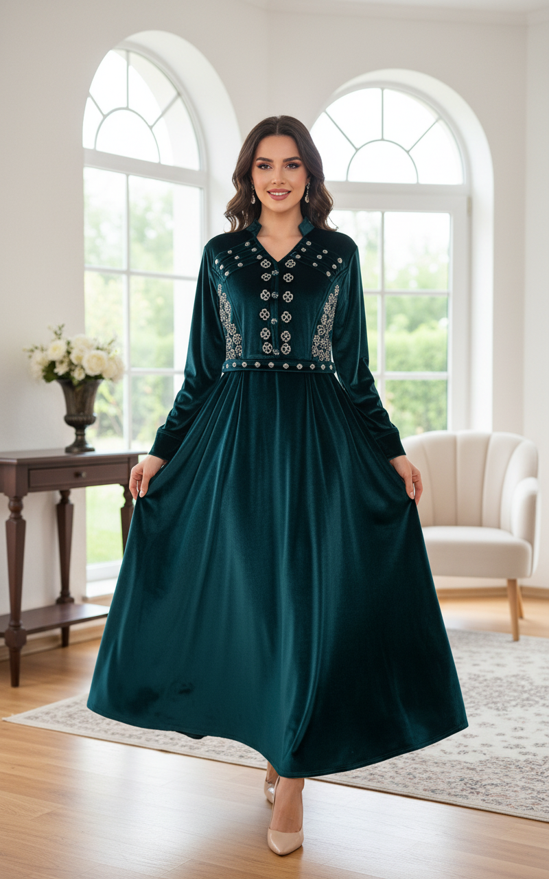 Velvet long dress