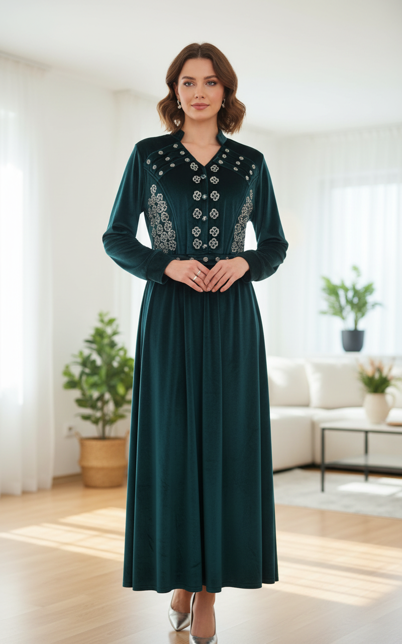 Velvet long dress