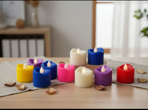 Beautiful colorful candles 12pcs