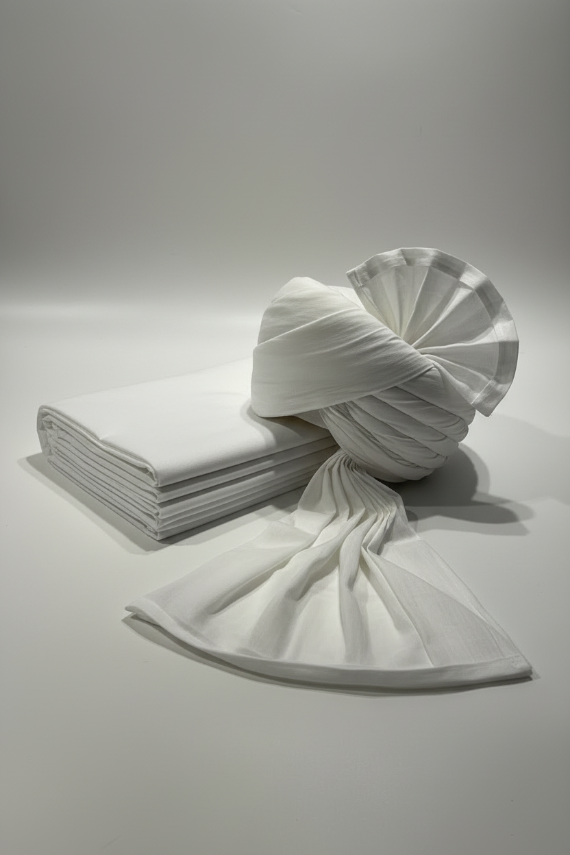Full Voile Turban for Men – Pure White 7m