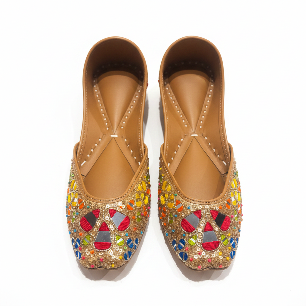Punjabi Jutti – Multicolor Embroidered Double Sole