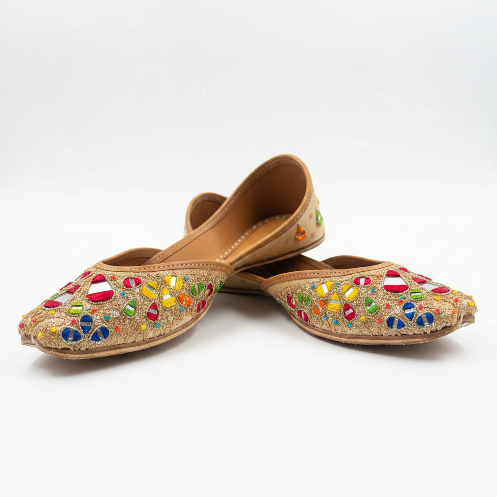 Punjabi Jutti – Multicolor Embroidered Double Sole