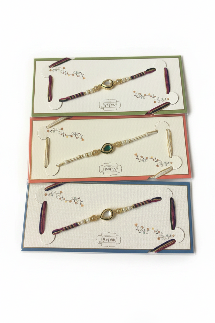 Kundan Rakhi – Stylish & Elegant Brother Gift