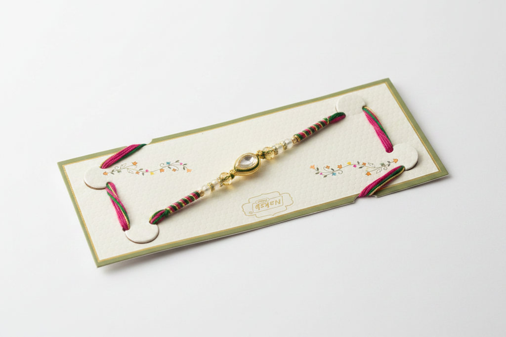 Kundan Rakhi – Stylish & Elegant Brother Gift