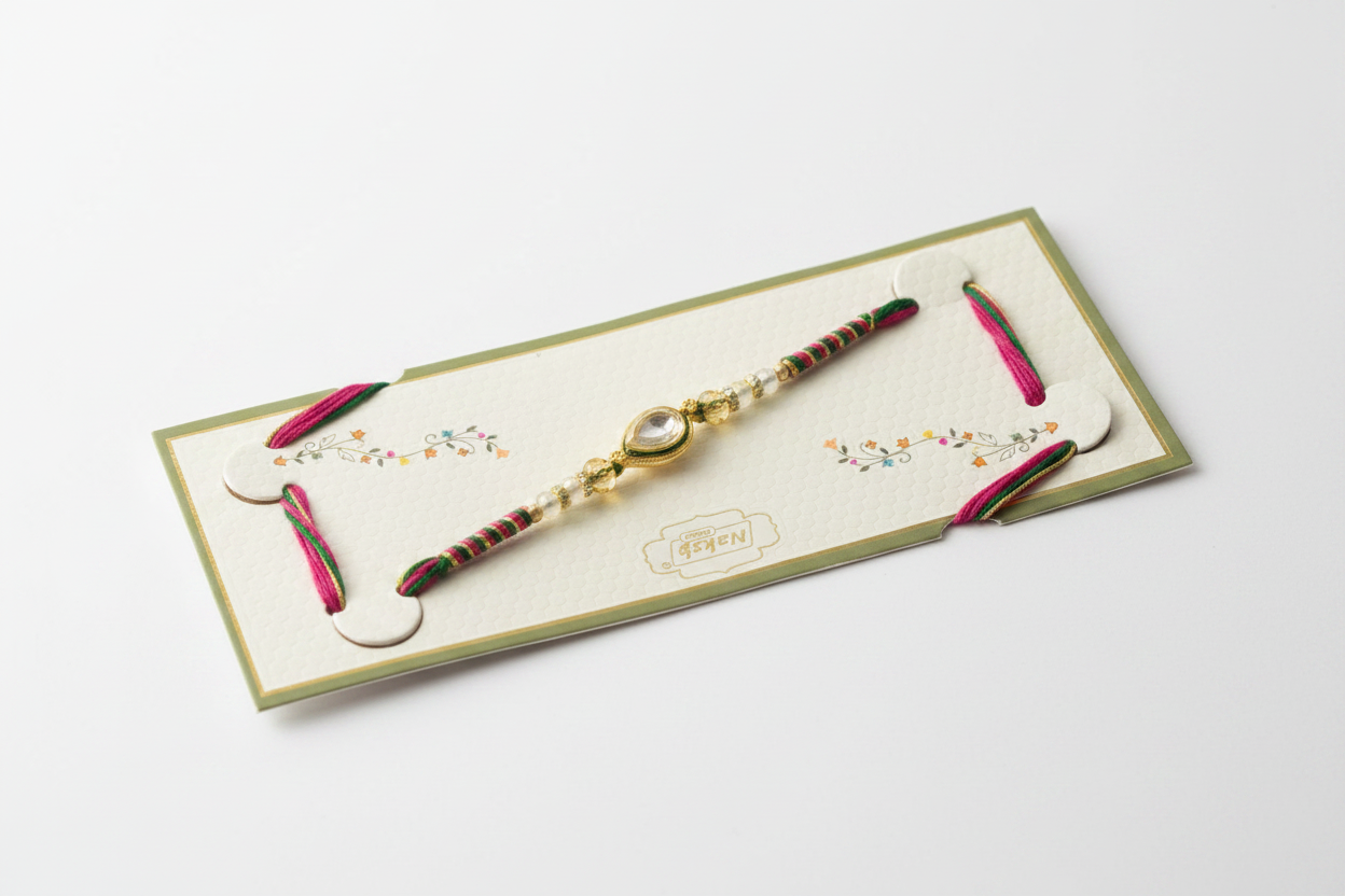 Kundan Rakhi – Stylish & Elegant Brother Gift